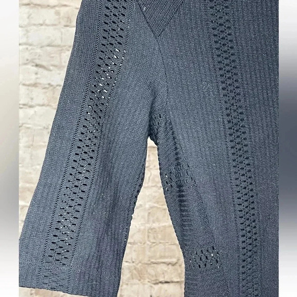 Rag & Bone Women's Fit & Flare Eyelet Black Knit Short Sleeve Dress Size 2 - Picture 5 of 7